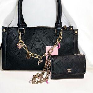 Juicy Couture Black satchel and wallet
